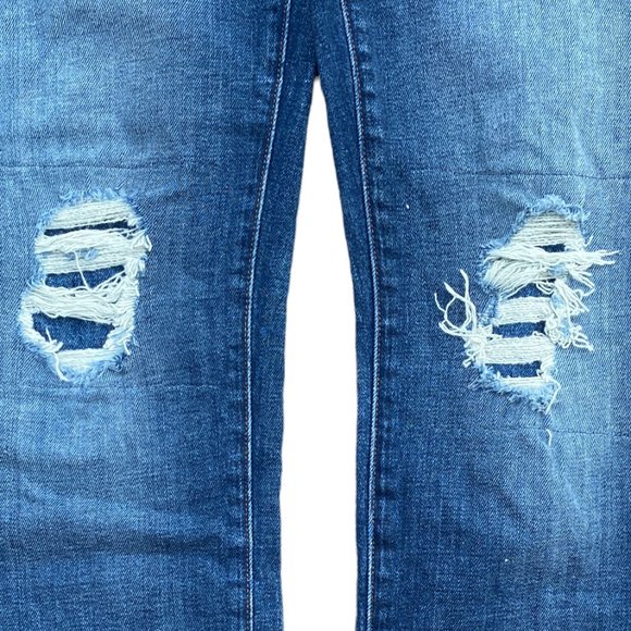 J Brand Ellis Villain Distressed Ripped Women's Denim Jeans with raw hem-size 26 - Picture 3 of 16